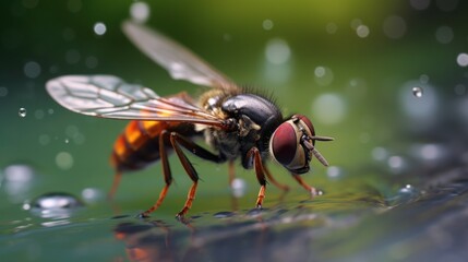 Fototapeta premium leave fly with water 8k photography, ultra HD, sharp