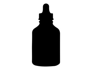 Dropper bottle silhouette vector art white background