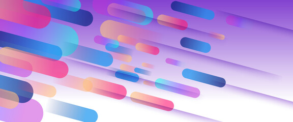 Pink blue and purple violet vector minimalist simple abstract geometric banner. Graphic design element modern style concept for background, banner, flyer, card, wallpaper, cover, or brochure