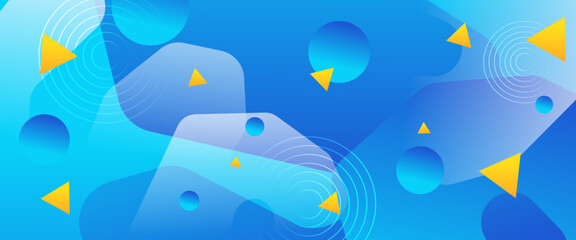 Blue and yellow vector gradient abstract banner design. Graphic design element modern style concept for background, banner, flyer, card, wallpaper, cover, or brochure