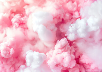 Soft pink clouds with a fluffy texture