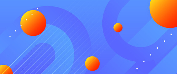 Blue and orange vector abstract geometric shapes banner. For cover design, book design, poster, cd cover, flyer, website backgrounds or advertising