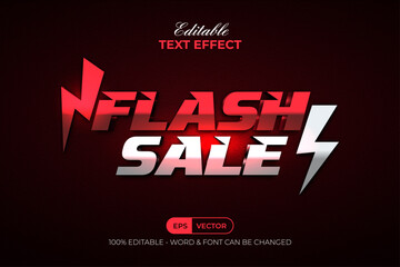 Modern Text Effect Flash Sale Style. Editable Text Effect Shiny Metal Theme.