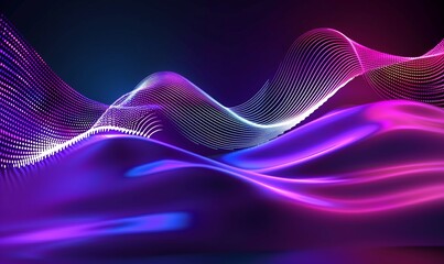 Neon Sound Wave Background - obrazy, fototapety, plakaty