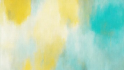 Abstract Yellow, Teal Gold and Gray art. Hand drawn by dry brush of paint background texture. Oil painting style