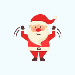 Cartoon vector illustration of Santa Claus and a decorated Christmas tree with gifts. Winter holidays design elements isolated on white. Funny and cute retro character. For New Year cards, banners