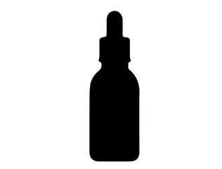 Dropper bottle silhouette vector art white background