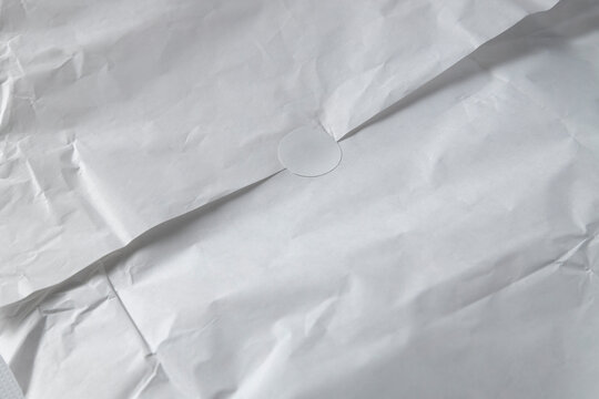 White paper packaging and circle label as mockup