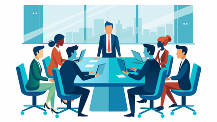 Business meeting silhouette white background vector art Illustration