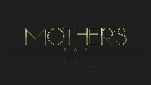 A chic Mother's Day design in black and gold featuring a contemporary font and golden accents set against a deep gradient background