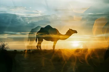 Foto op Plexiglas camel in double exposure © Ariestia