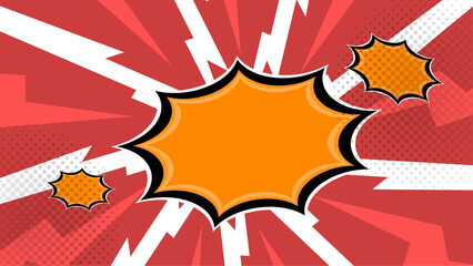 Red orange and white vector abstract flat design bright comics background. Vector illustration for superhero design, web, banners, posters, cards, wallpapers