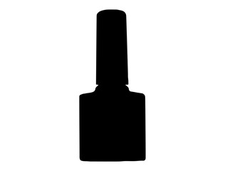 Nail polish bottle silhouette vector art white background