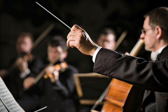 baton leading pianissimo in an orchestral piece