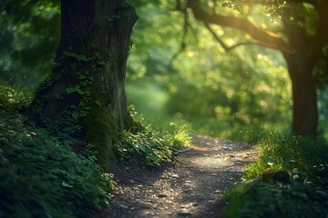 Enchanting Woodland Path A Winding Journey Through an Untouched Forest s Tranquil Embrace