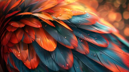 Fototapeta premium Precise close-up of digital graphic design inspired by nature, blending creativity and digital artistry to create captivating wallpaper.