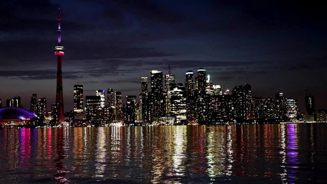 Timelapse view of the city skyline in Toronto Canada. Toronto, Canda Timelapse