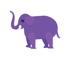 Colorful Elephant: Vibrant Flat Design Vector Illustration