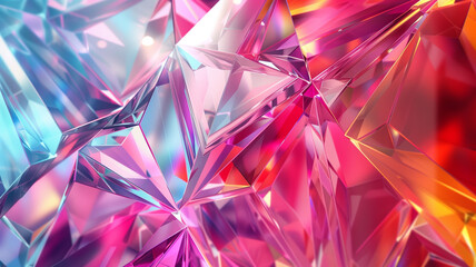 3d rendering of abstract crystal background in pink and purple colours
