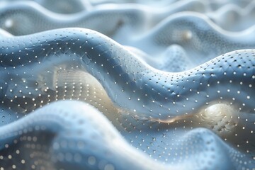 Light abstract wallpaper, background with waves with dots, can be used for illustration science, math themes, sound forms backdrop etc. 