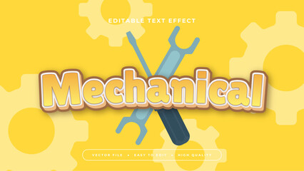 Yellow and blue mechanical 3d editable text effect - font style