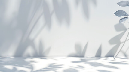 Obraz premium Tropical palm leaf shadow background wall, used for product display, advertising display, summer sample display,Minimalist poster banner background