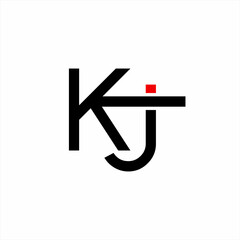 Simple letter KJ logo design with back arrow.