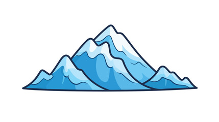 Ice blue mountain icon. Doodle illustration of mountain