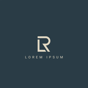 Abstract RL LR letter simple style logo design vector template