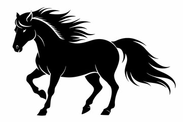 Obraz na płótnie Canvas Cute icelandic horse silhouette vector illustration