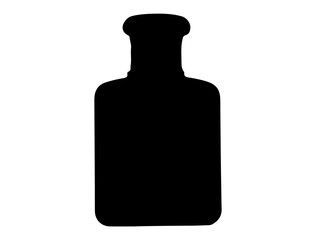 Perfume bottle silhouette vector art white background