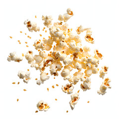 Popcorn isolated on white background, cinematic, png
