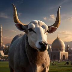 bull on the roof, portrait of a cow, portrait of a cow, head of a cow, goat, Eid-Ul-Adha, animal