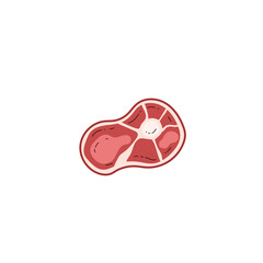 Vector icon premium raw meat ico on a white background.