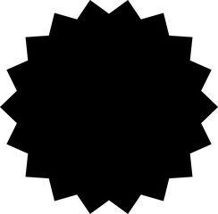 Promo sale starburst or sticker of sunburst label icon. Vector black star price tag or quality mark badge template design