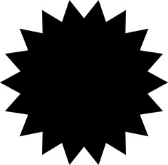 Promo sale starburst or sticker of sunburst label icon. Vector black star price tag or quality mark badge template design