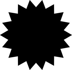 Promo sale starburst or sticker of sunburst label icon. Vector black star price tag or quality mark badge template design