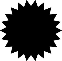 Promo sale starburst or sticker of sunburst label icon. Vector black star price tag or quality mark badge template design