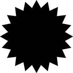 Promo sale starburst or sticker of sunburst label icon. Vector black star price tag or quality mark badge template design