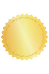 Golden color stamp on white background, vector design element in gold color, blank seal