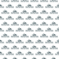 Tractor pattern repeat seamless isolated on white background