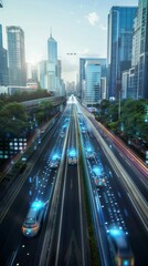 Smart City Commute Transportation Network Concept