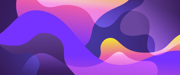 Colorful vector gradient abstract simple banner with wave and liquid shapes. Vector design layout for presentations, flyers, posters, background, annual report and invitations