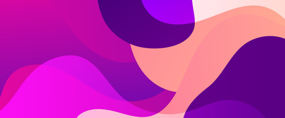 Pink and purple violet minimalist abstract gradient simple banner with wave shapes. Vector design layout for presentations, flyers, posters, background, annual report, invitations