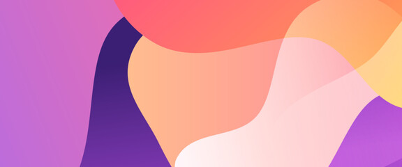 Pink orange and purple violet vector abstract wavy simple gradient banner with modern design. Vector design layout for presentations, flyers, posters, background, annual report, invitations