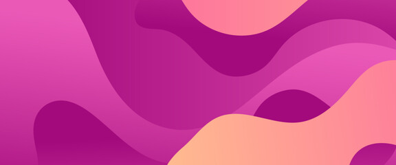 Pink and purple violet vector gradient abstract creative banner in minimal and simple trendy style with wave shapes. Vector for presentations, flyers, posters, background, annual report, invitations