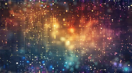 Obraz premium Seamless Digital Technology Abstract Background in Bright Colors