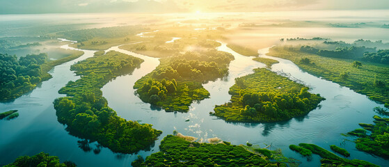 Wilderness from Above: A Lush Aerial View, Natures Intricate Patterns Revealed