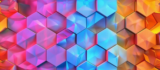 Seamless Digital Hexagon  Abstract Background