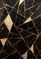 black elegant and modern artwork featuring abstract